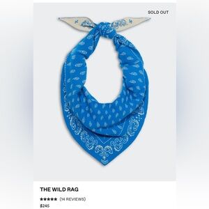Guest in Residence NWT “Wild Rag” blue cashmere bandana scarf